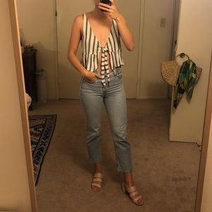 PacSun reversible striped tie crop tank